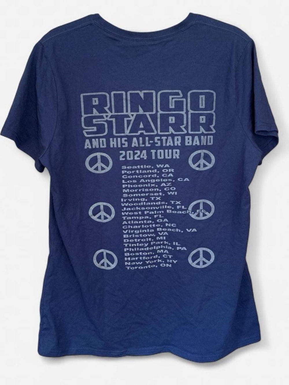 Official Ringo Starr and His All-Star Band 2024 Tour Shirt Navy Punk Rock Grunge - Picture 2 of 8